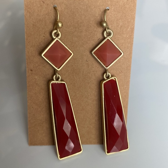 Satin Gold Tone Earrings - Picture 5 of 7